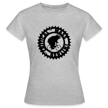 Critical Mass Berlin - Frauen T-Shirt - Grau meliert - Vorne - AI Model Female 172 dark (172cm)
