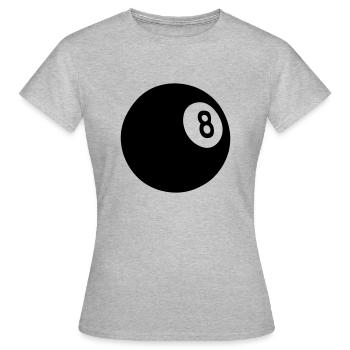 8 Billardkugel ball cue eight snokker blackball - Frauen T-Shirt - Grau meliert - Vorne - AI Model Female 172 dark (172cm)