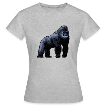 Gorille / Gorilla 02 - T-shirt Femme - gris chiné - Devant - AI Model Female 172 dark (172cm)