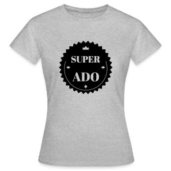 Teenager / Jugendliche / Jugendlicher / Kind - Frauen T-Shirt - Grau meliert - Vorne - AI Model Female 172 dark (172cm)