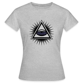 Oeil Illuminati - T-shirt Femme - gris chiné - Devant - AI Model Female 172 dark (172cm)