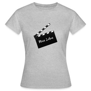 Film, Klappe, mein Leben - Frauen T-Shirt - Grau meliert - Vorne - AI Model Female 172 dark (172cm)