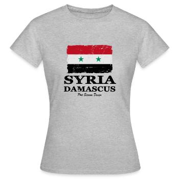 Drapeau de la Syrie - Drapeau de la Syrie - T-shirt Femme - gris chiné - Devant - AI Model Female 172 dark (172cm)