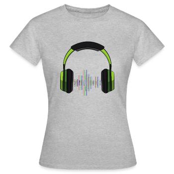 casque musique - T-shirt Femme - gris chiné - Devant - AI Model Female 172 dark (172cm)