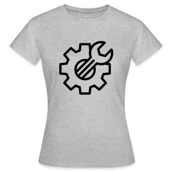 Zahnrad - Frauen T-Shirt - Grau meliert - Vorne - AI Model Female 172 dark (172cm)