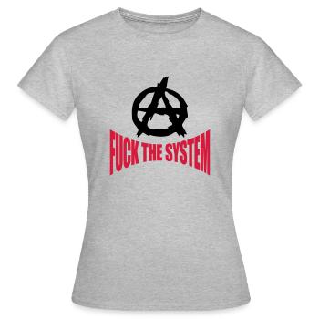 Fuck l'anarchie du système - T-shirt Femme - gris chiné - Devant - AI Model Female 172 dark (172cm)