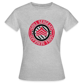 Barbecue Grill Sergeant Stempel - Frauen T-Shirt - Grau meliert - Vorne - AI Model Female 172 dark (172cm)