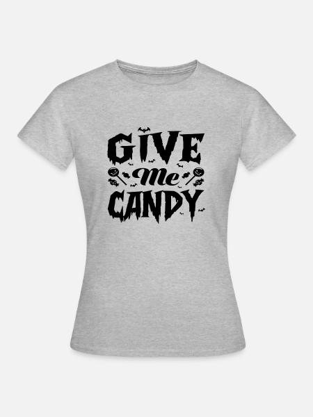 Give me Candy - Frauen T-Shirt - Grau meliert