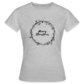 Merry Christmas | Laurel wreath Christmassy - Women's T-Shirt - heather grey - Front - AI Model Female 172 dark (172cm)