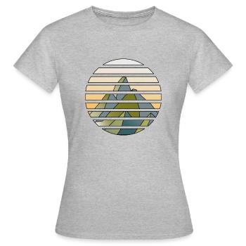 rund pku streife2 - Frauen T-Shirt - Grau meliert - Vorne - AI Model Female 172 dark (172cm)