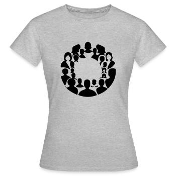 cercle de personnes - T-shirt Femme - gris chiné - Devant - AI Model Female 172 dark (172cm)