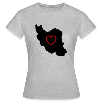Iran Love - Women's T-Shirt - heather grey - Front - AI Model Female 172 dark (172cm)