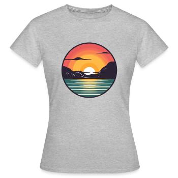 Coucher de soleil - T-shirt Femme - gris chiné - Devant - AI Model Female 172 dark (172cm)