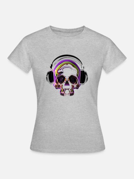 Punk Headphone - Frauen T-Shirt - Grau meliert