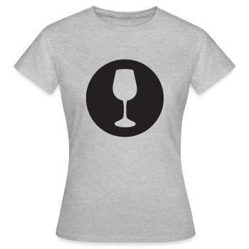 Wein ! - Frauen T-Shirt - Grau meliert - Vorne - AI Model Female 172 dark (172cm)