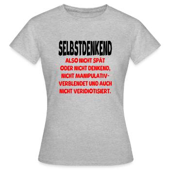 Also nicht spät - Frauen T-Shirt - Grau meliert - Vorne - AI Model Female 172 dark (172cm)