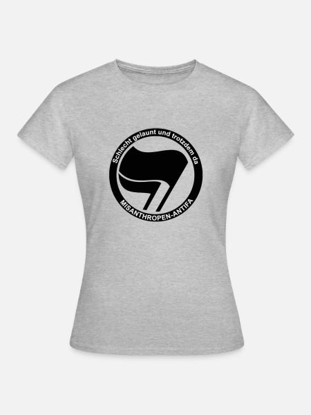 Misanthropen Antifa - Frauen T-Shirt - Grau meliert