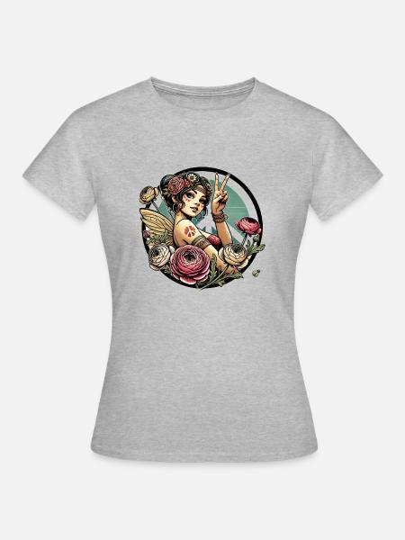 Hippie-Fee - Frauen T-Shirt - Grau meliert