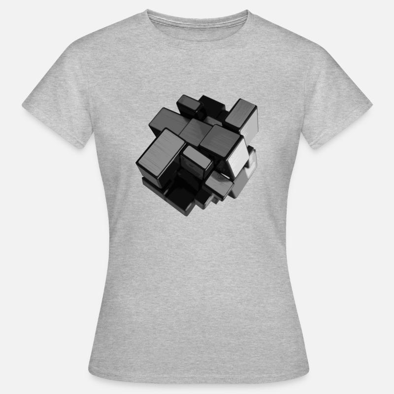 Silver-grey unstructured cube in perspective - Women's T-Shirt - heather grey
