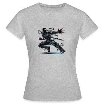 Ninja - T-shirt Femme - gris chiné - Devant - AI Model Female 172 dark (172cm)