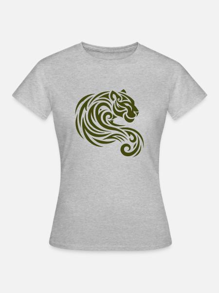 Panther Tribal - Frauen T-Shirt - Grau meliert