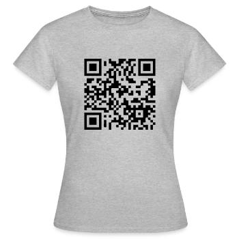 barcode3d - Frauen T-Shirt - Grau meliert - Vorne - AI Model Female 172 dark (172cm)