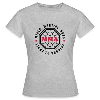 MMA - Mixed Martial Arts - Fight to survive - Frauen T-Shirt - Grau meliert - Vorne - AI Model Female 172 dark (172cm)