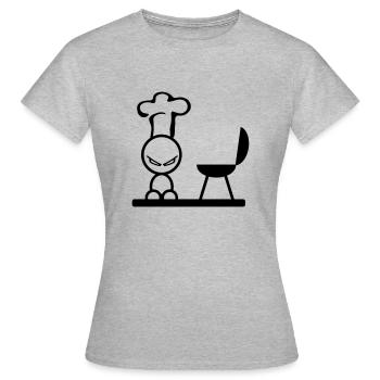 bbq - Women's T-Shirt - heather grey - Front - AI Model Female 172 dark (172cm)