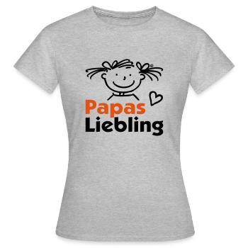 Papas Liebling mit Herz - Frauen T-Shirt - Grau meliert - Vorne - AI Model Female 172 dark (172cm)