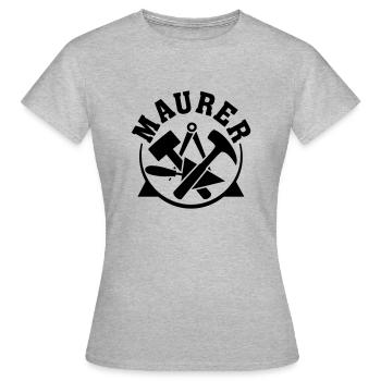 Maurer Zunftzeichen Zunft Straßenbau Hausbau Bau - Frauen T-Shirt - Grau meliert - Vorne - AI Model Female 172 dark (172cm)