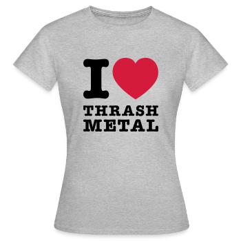 I Love Thrash Metal 2 - Frauen T-Shirt - Grau meliert - Vorne - AI Model Female 172 dark (172cm)