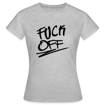 Fuck Off - Frauen T-Shirt - Grau meliert - Vorne - AI Model Female 172 dark (172cm)