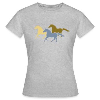 Herd of Galloping Horses - Women's T-Shirt - heather grey - Front - AI Model Female 172 dark (172cm)