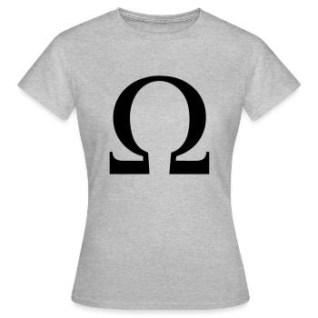 Omega - Frauen T-Shirt - Grau meliert - Vorne - AI Model Female 172 dark (172cm)
