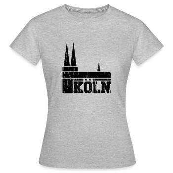 Cathédrale de Cologne - T-shirt Femme - gris chiné - Devant - AI Model Female 172 dark (172cm)