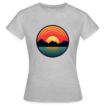 Coucher de soleil - T-shirt Femme - gris chiné - Devant - AI Model Female 172 dark (172cm)
