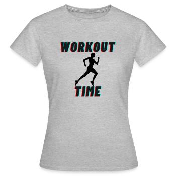 ZEIT FÜR EIN FRAUEN-LAUFTRAINING - Frauen T-Shirt - Grau meliert - Vorne - AI Model Female 172 dark (172cm)