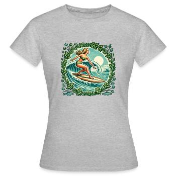 Surfeuse - T-shirt Femme - gris chiné - Devant - AI Model Female 172 dark (172cm)