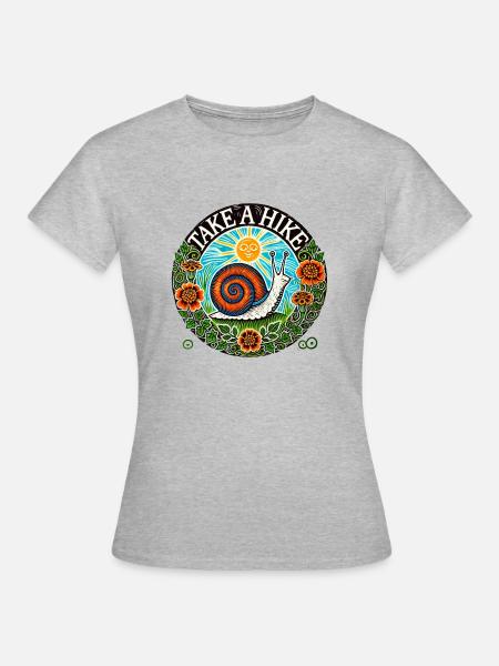 Wanderschnecke - Frauen T-Shirt - Grau meliert