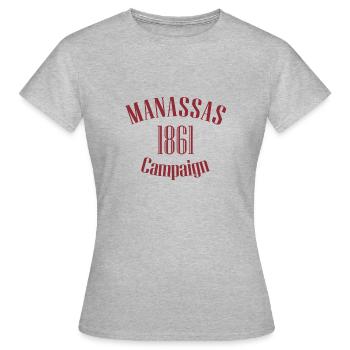 CAMPAGNE DE MANASSAS 1861 - T-shirt Femme - gris chiné - Devant - AI Model Female 172 dark (172cm)