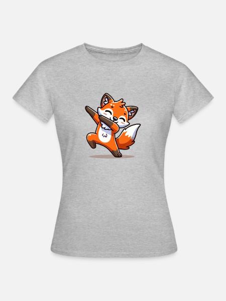 fuchs tier dabbing - Frauen T-Shirt - Grau meliert