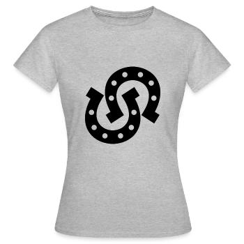 Fer à cheval - T-shirt Femme - gris chiné - Devant - AI Model Female 172 dark (172cm)