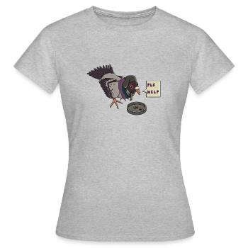 Pigeon triste - T-shirt Femme - gris chiné - Devant - AI Model Female 172 dark (172cm)