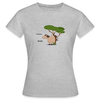 Le gros cheval frotte ses fesses - T-shirt Femme - gris chiné - Devant - AI Model Female 172 dark (172cm)