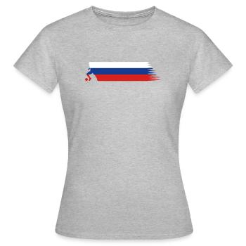 Russia Flag - Football National Team - Women's T-Shirt - heather grey - Front - AI Model Female 172 dark (172cm)