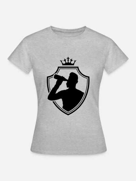 drinking wappen - Frauen T-Shirt - Grau meliert