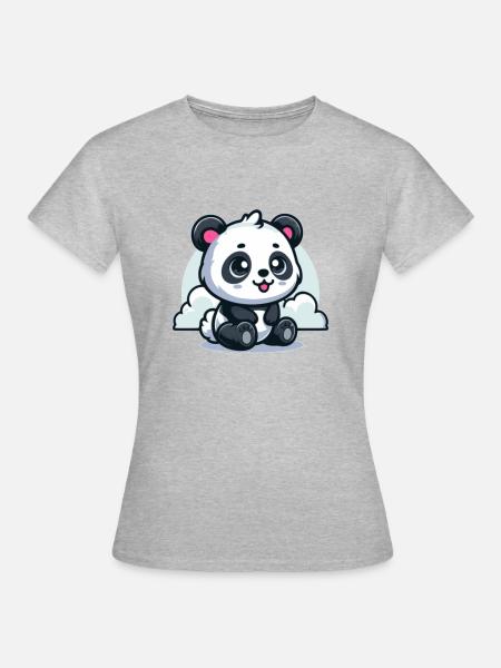 Baby-Panda - Frauen T-Shirt - Grau meliert