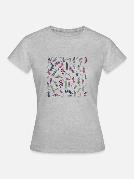 Botanischer Blumengarten - Frauen T-Shirt - Grau meliert