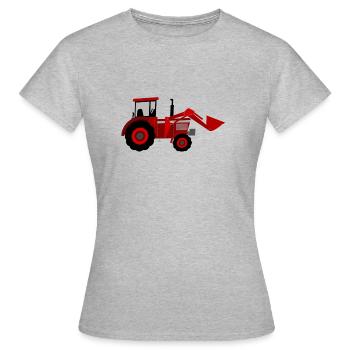 Tracteur rouge - T-shirt Femme - gris chiné - Devant - AI Model Female 172 dark (172cm)