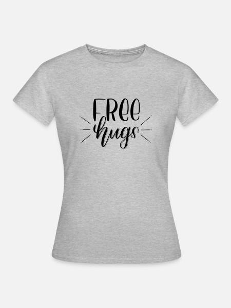 Free hugs - Frauen T-Shirt - Grau meliert